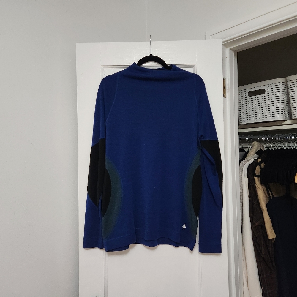 Smartwool Blue Mockneck Long Sleeve size XL